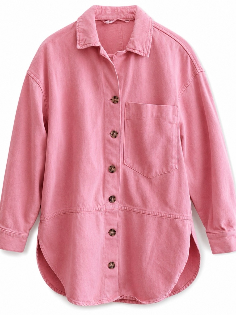 Zara Pink Oversized Denim Shackleton Jacket . Size XS